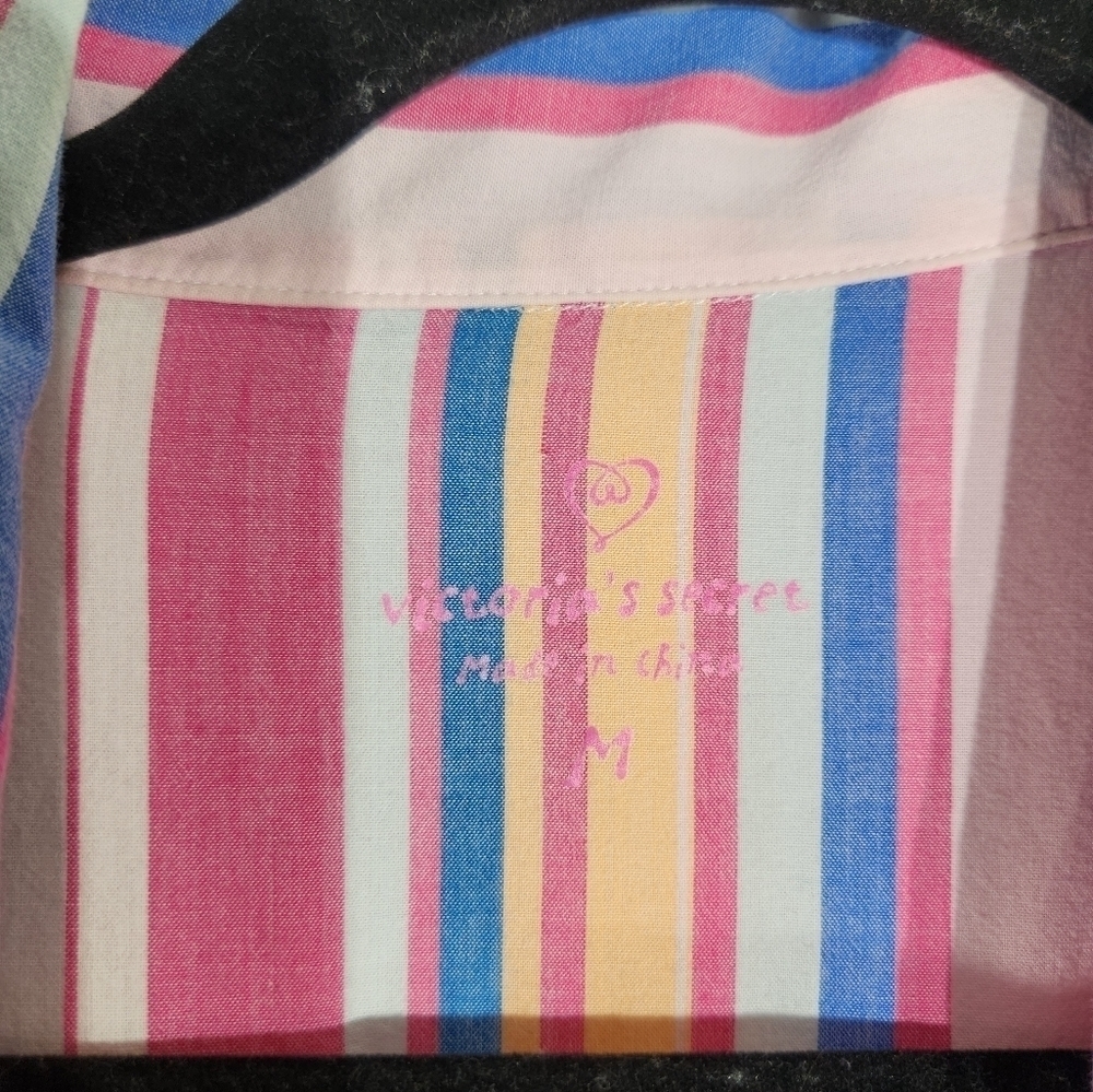 Victoria's Secret Striped Pajama Long Sleeve Top Womens Medium - Picture 7 of 9